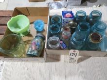 Blue Canning Jars, Fenton Glass