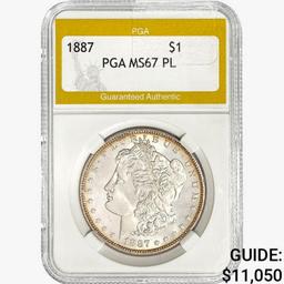 1887 Morgan Silver Dollar PGA MS67 PL