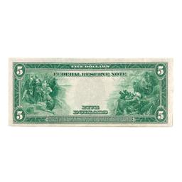 1914 $5 FRN PHILADELPHIA, PA AU