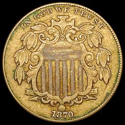 1870 Shield Nickel LIGHTLY CIRCULATED