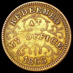 1863 Civil War Store Token CLOSELY UNCIRCULATED