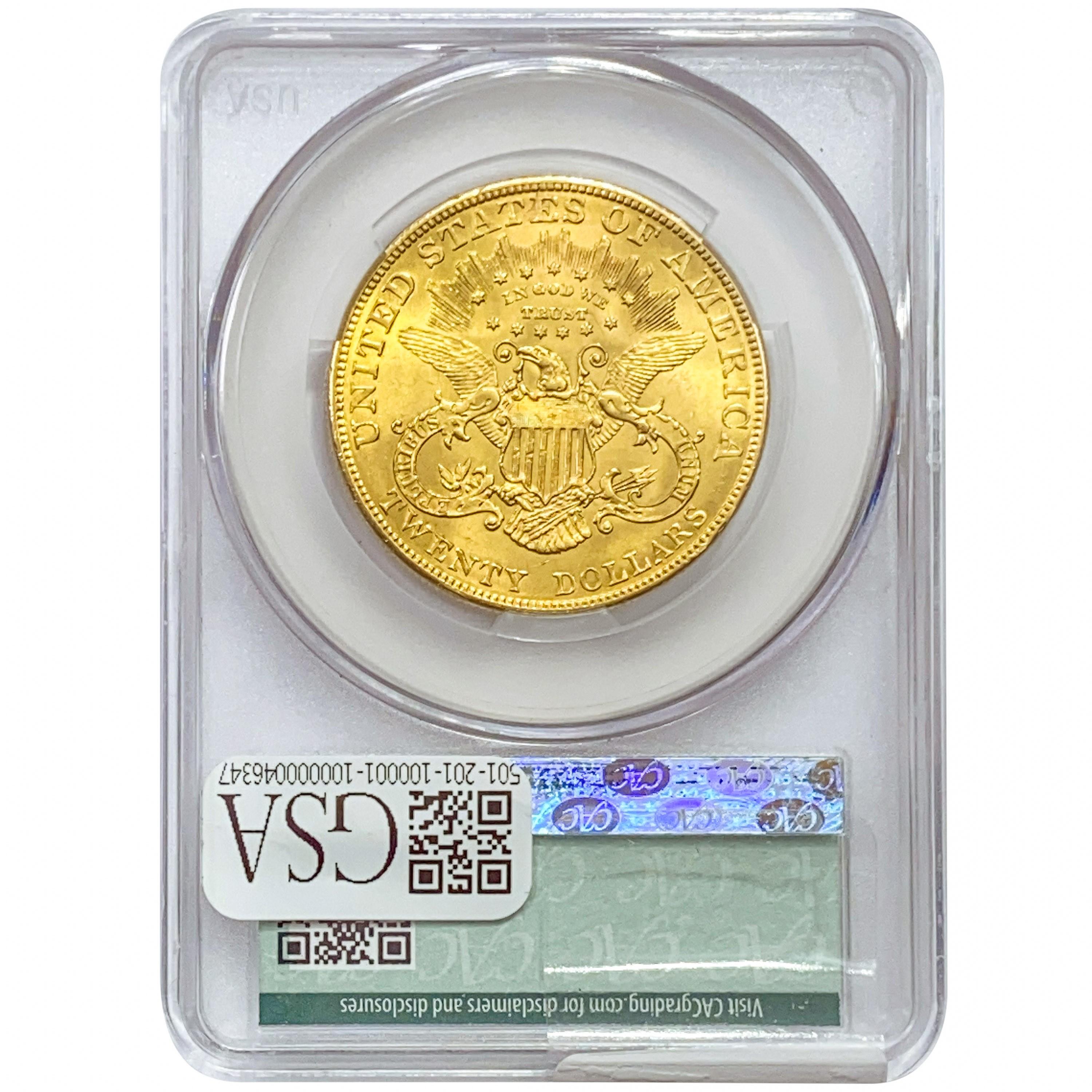 1904 CAC $20 Gold Double Eagle CAC MS62