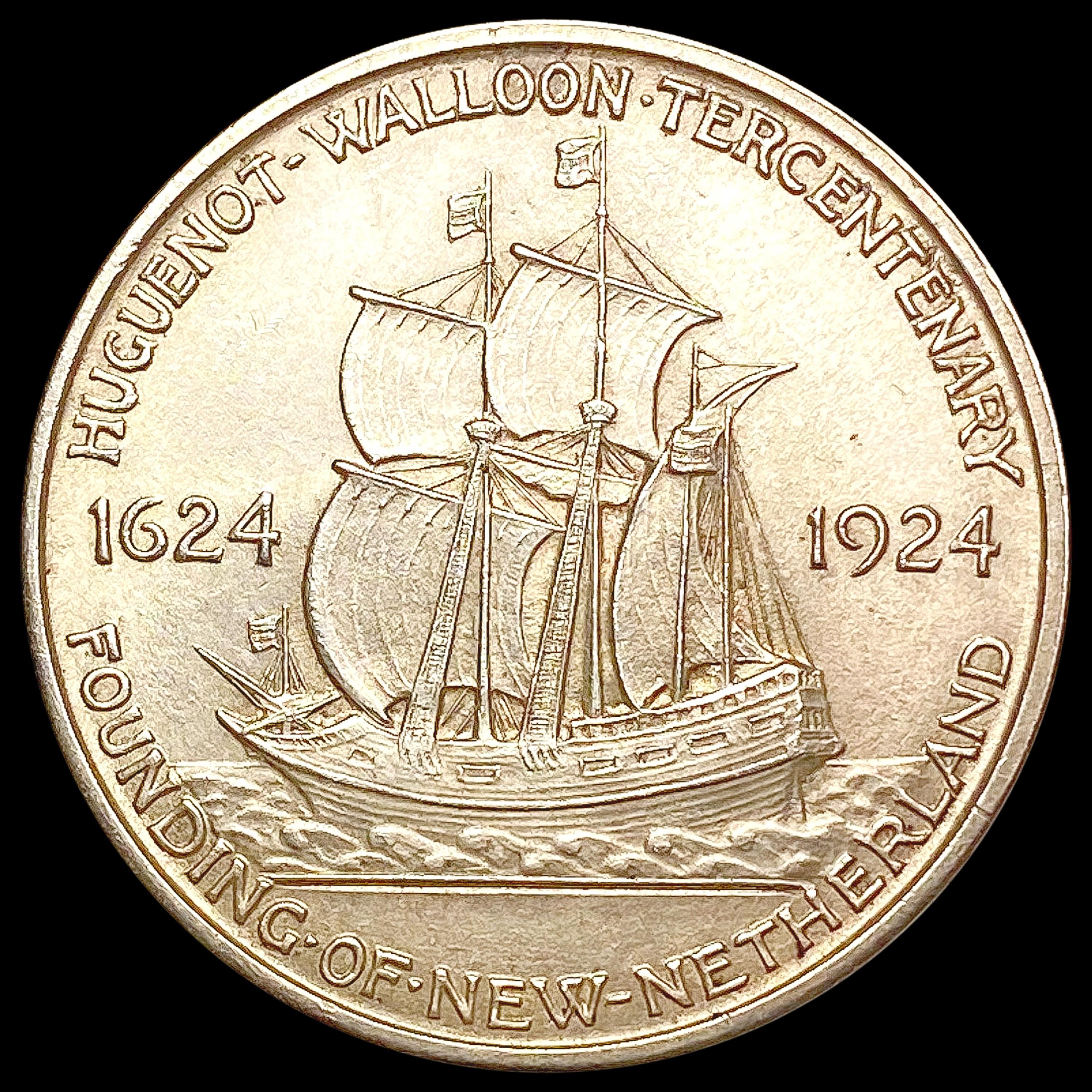 1924 Huguenot Half Dollar CHOICE AU
