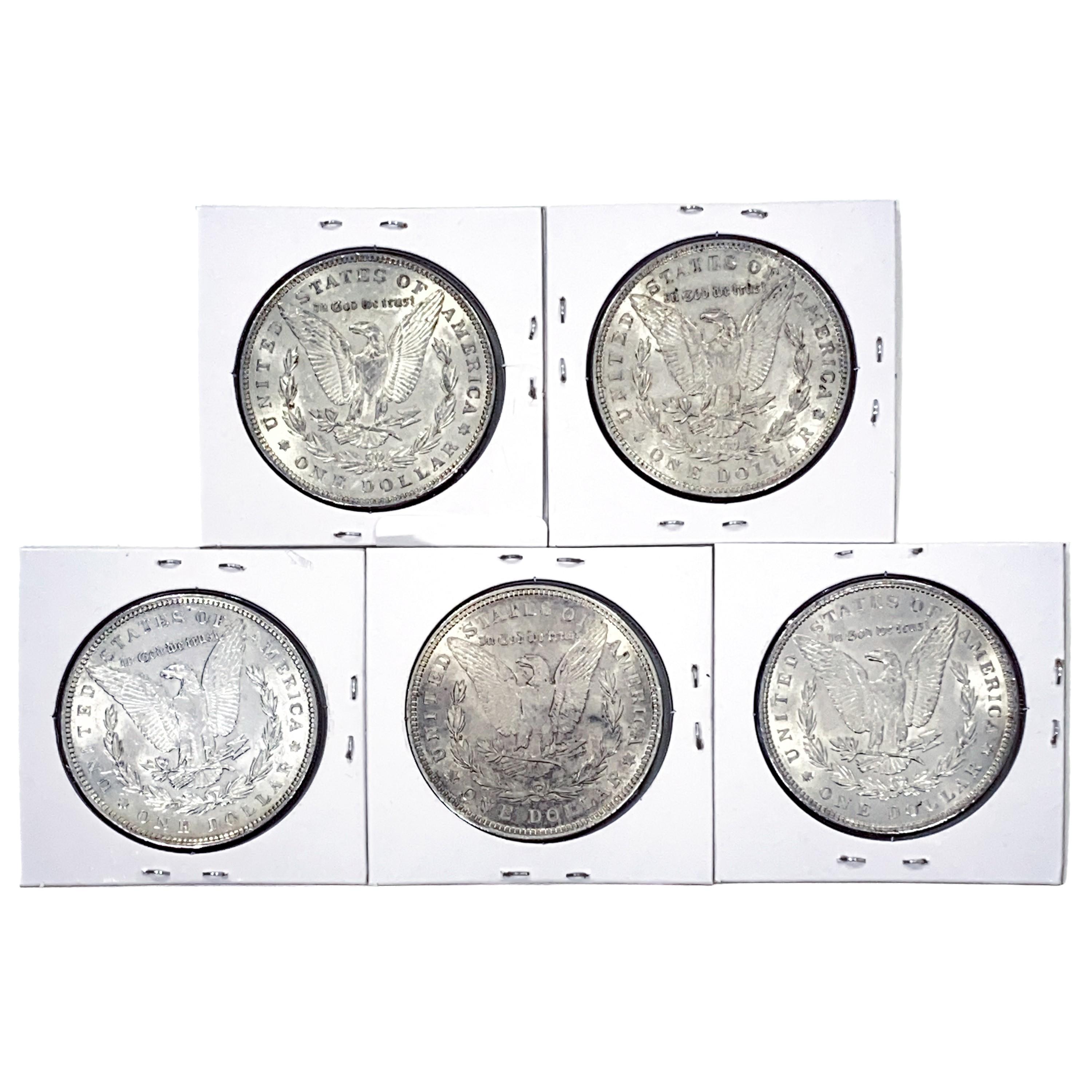 1885-1921 Varied Date Morgan Silver Dollars [5 Coi