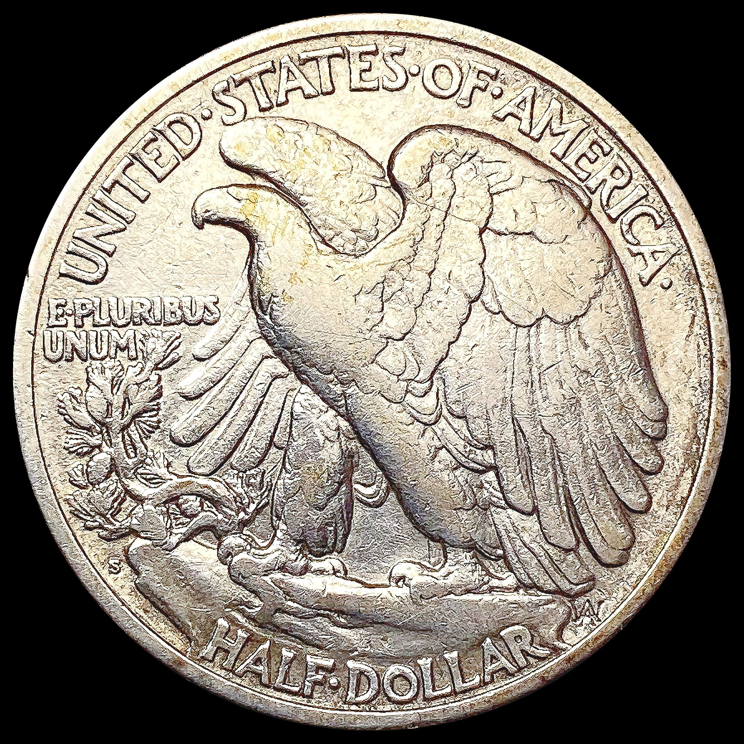 1921-S Walking Liberty Half Dollar LIGHTLY CIRCULA