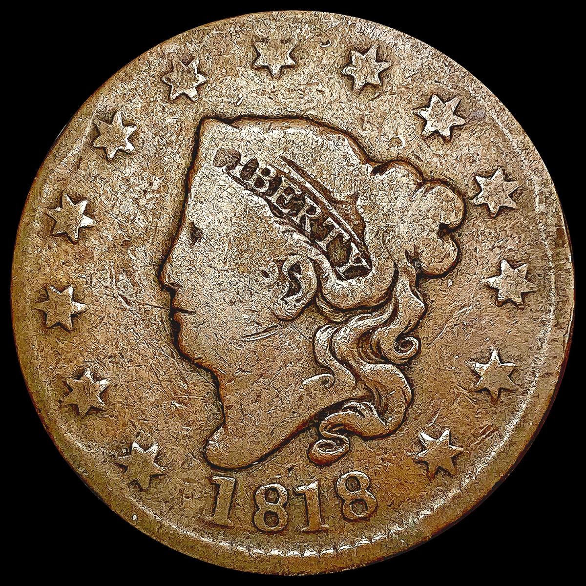 1818 Coronet Head Large Cent NICELY CIRCULATED