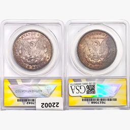 1881&1884 [2] Morgan Silver Dollar ANACS MS62/63