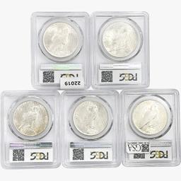 1922-1923 [5] Silver Peace Dollar PCGS MS61
