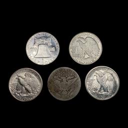 [5] Varied US SilveHalf Dollars (1894-S, 1940, 194