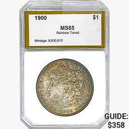 1900 Morgan Silver Dollar PCI MS65 Rainbow Toned