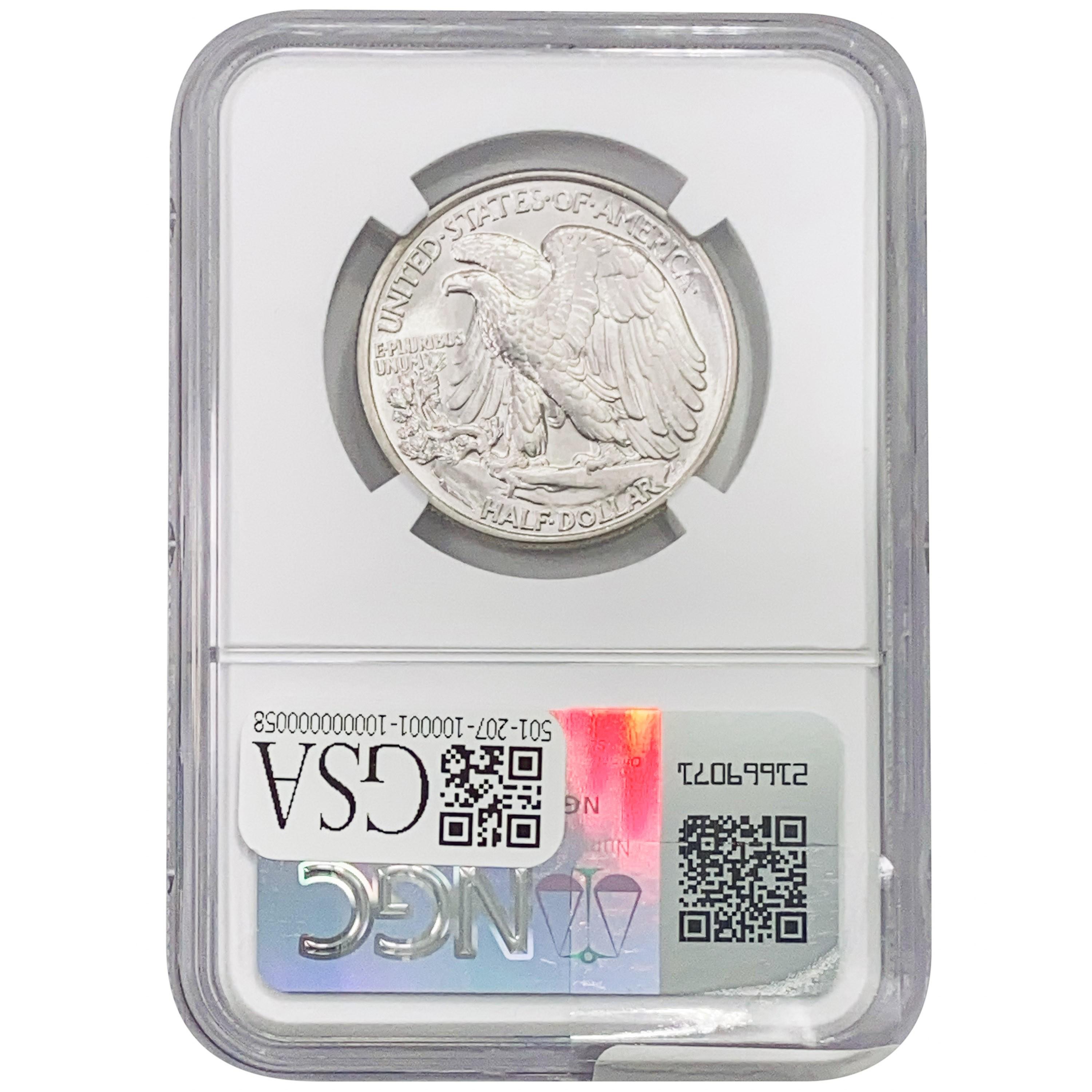 1943 Walking Liberty Half Dollar NGC MS65