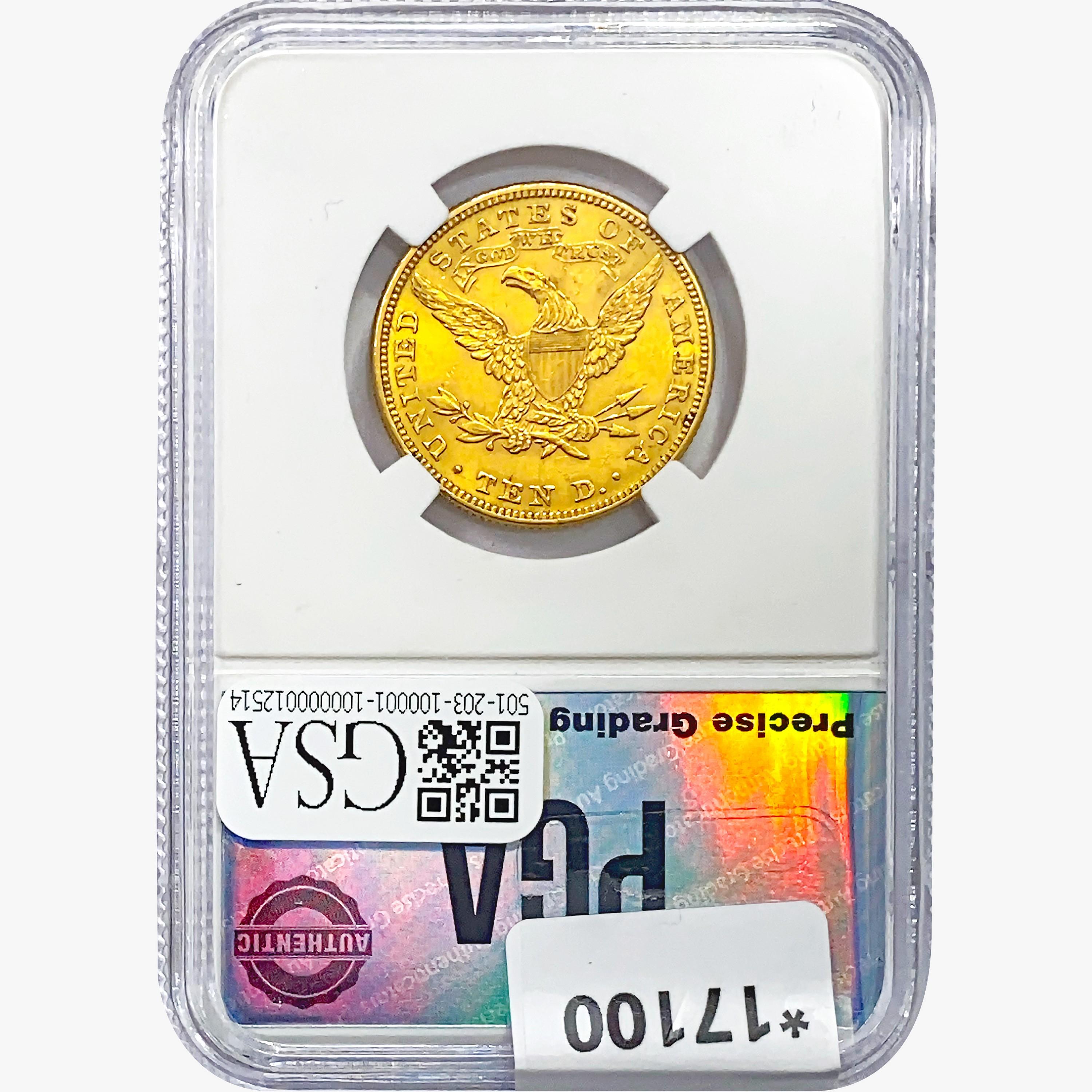 1882 $10 Gold Eagle PGA MS64+