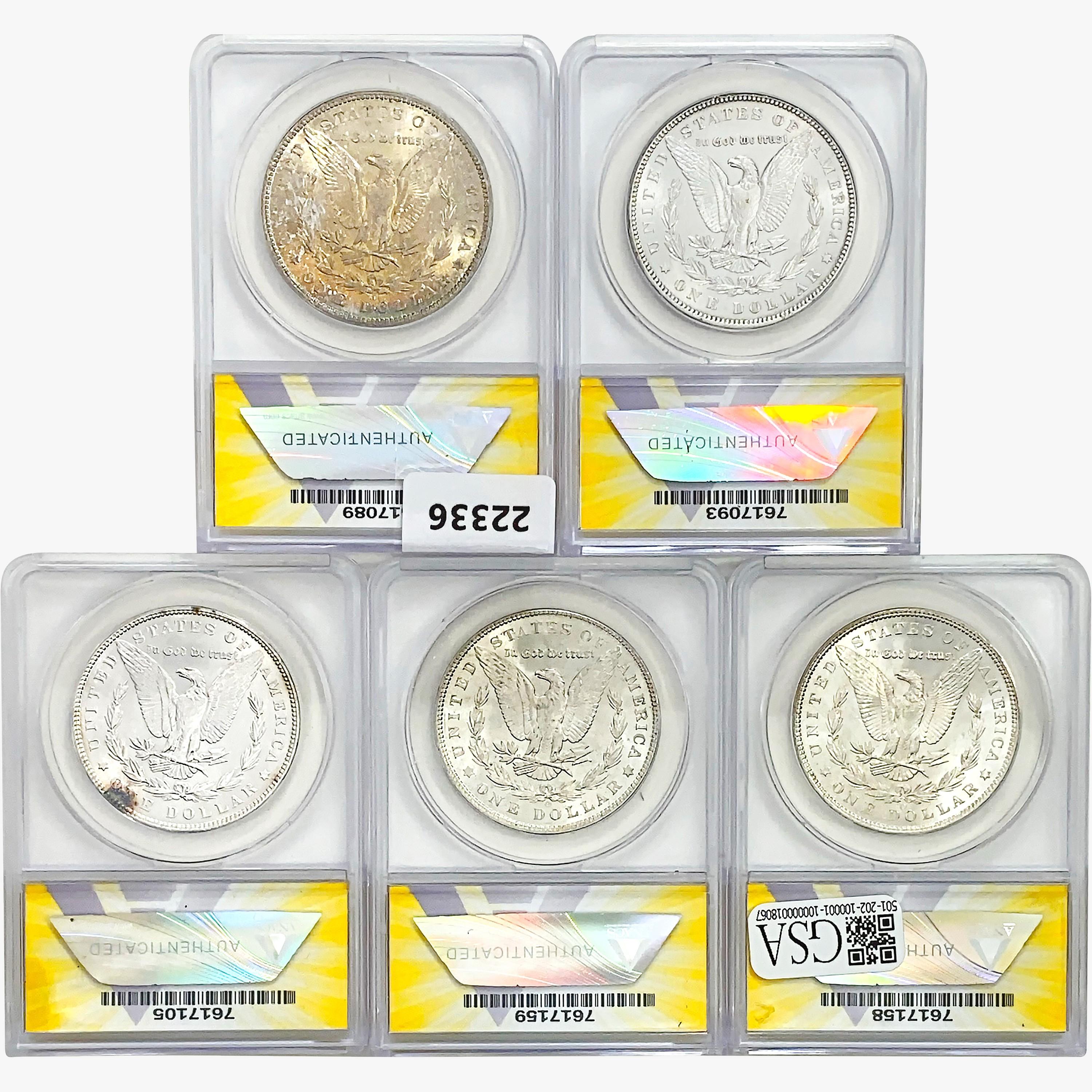 1885-1902 [5] Morgan Silver Dollar ANACS MS61