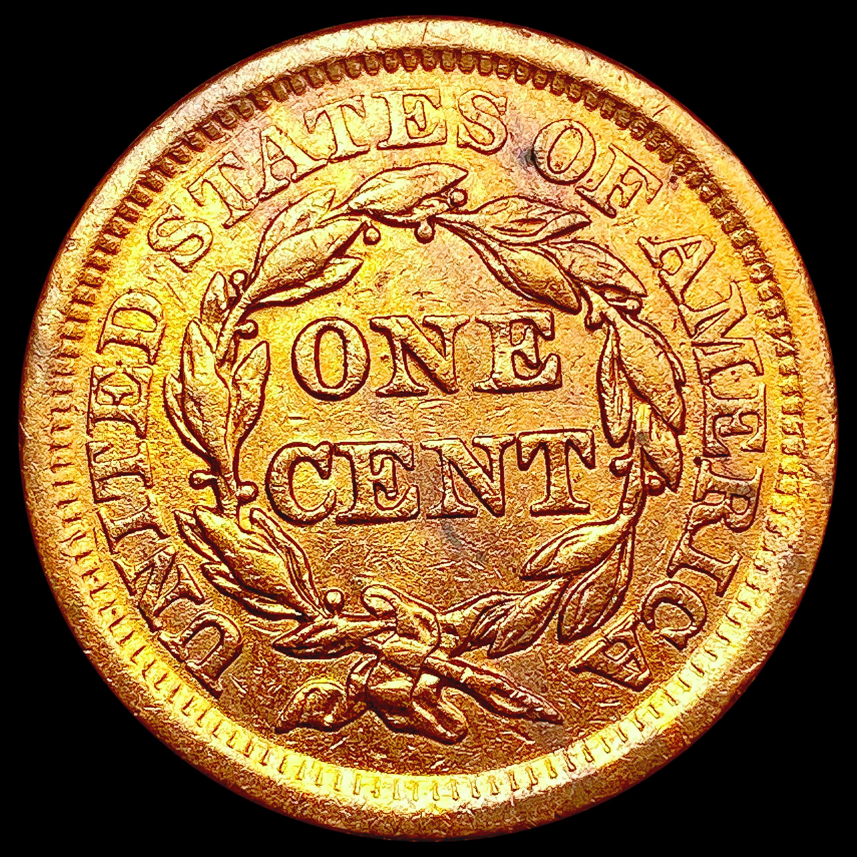 1855 Braided Hair Cent CLOSELY UNCIRCULATED