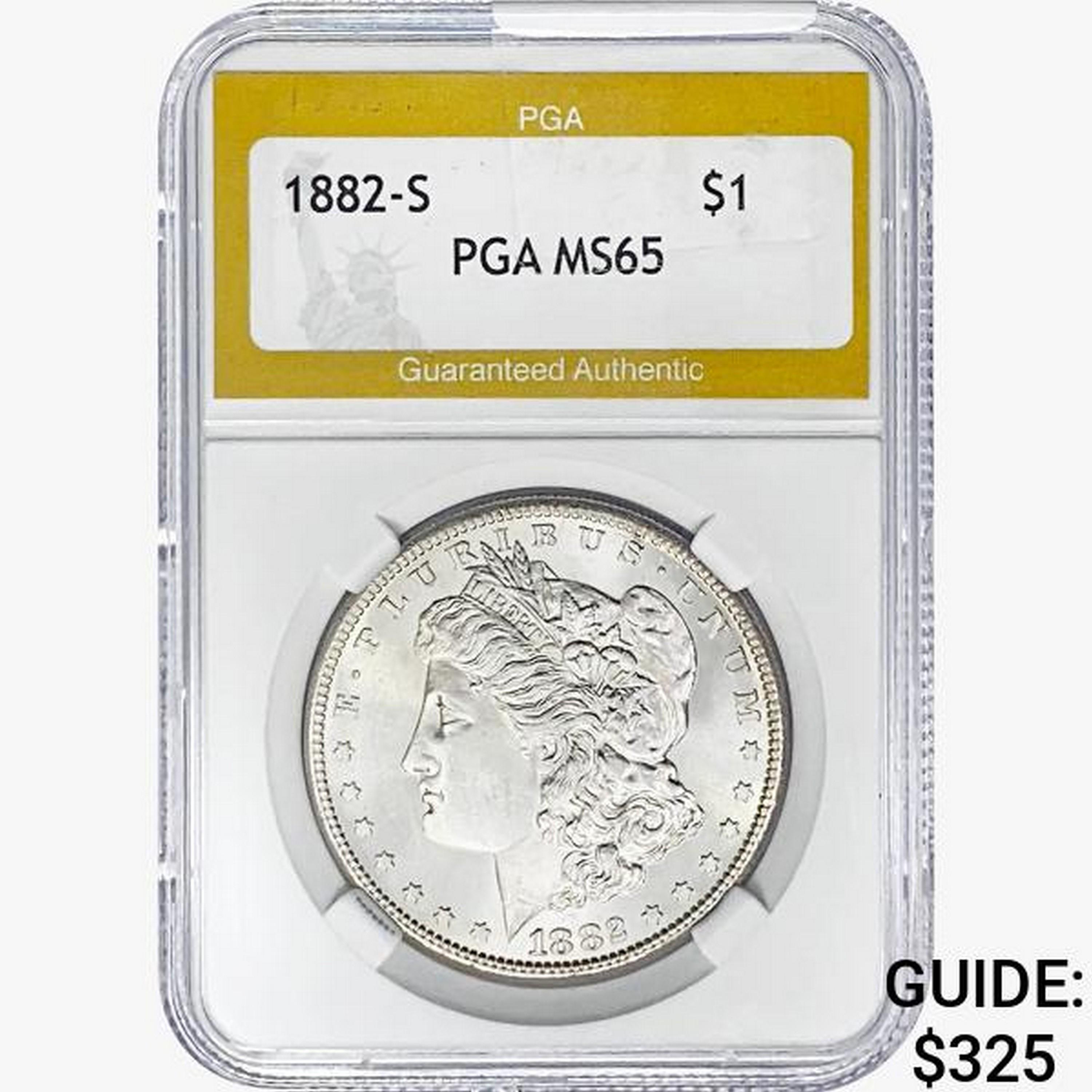 1882-S Morgan Silver Dollar PGA MS65