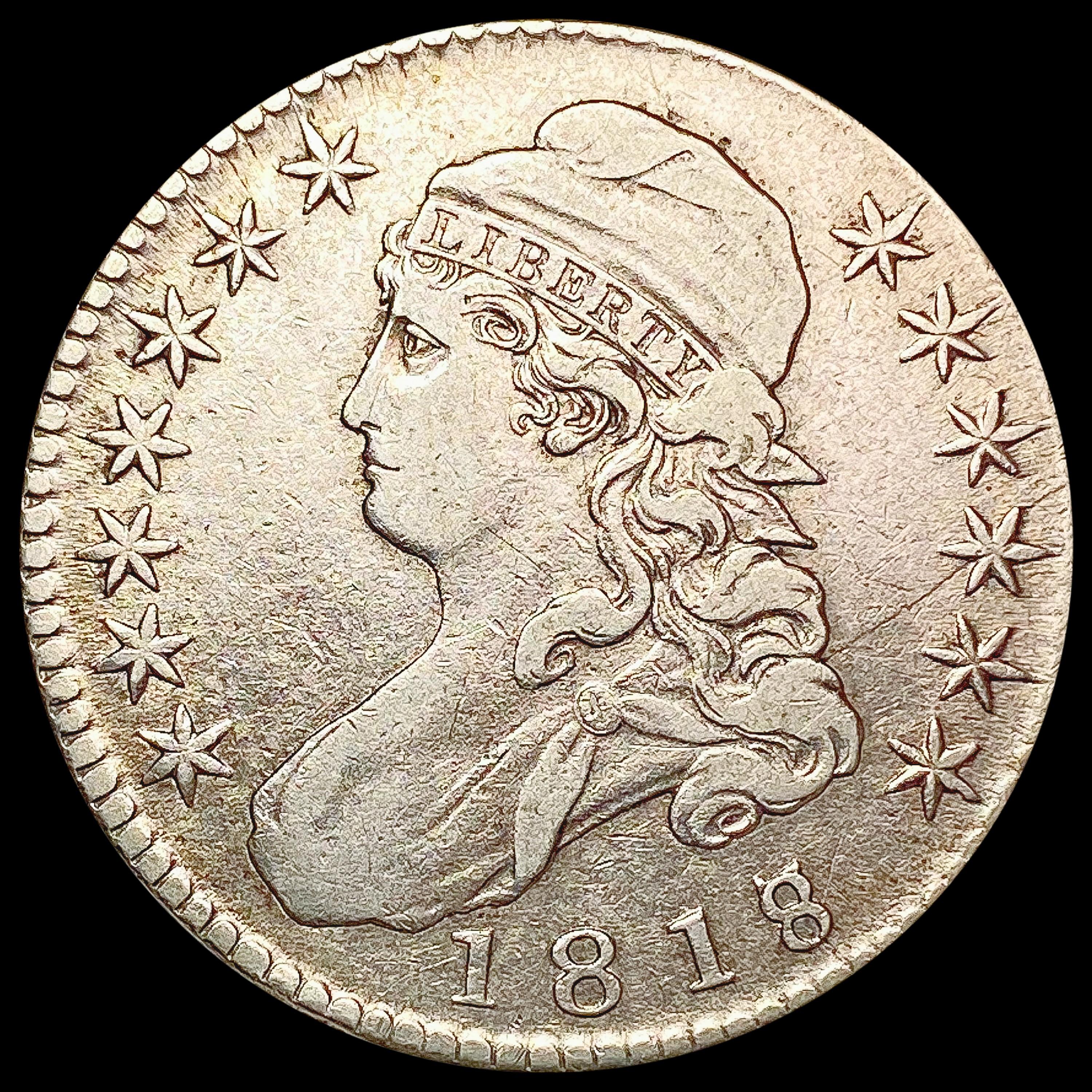 1818/7 Capped Bust Half Dollar LIGHTLY CIRCULATED