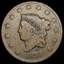 1828 Lg Date Coronet Head Large Cent LIGHTLY CIRCU