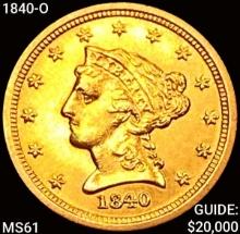1840-O $2.50 Gold Quarter Eagle UNCIRCULATED