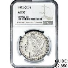 1892-CC Morgan Silver Dollar NGC AU55
