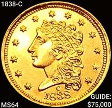 1838-C $2.50 Gold Quarter Eagle CHOICE BU