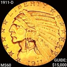 1911-D $5 Gold Half Eagle UNCIRCULATED