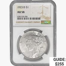 1923-D Silver Peace Dollar NGC AU58