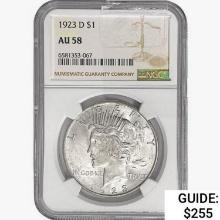 1923-D Silver Peace Dollar NGC AU58