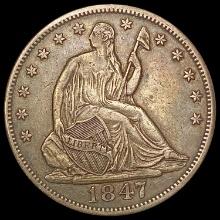 1847 Seated Liberty Half Dollar CLOSELY UNCIRCULAT