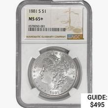 1881-S Morgan Silver Dollar NGC MS65+