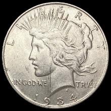 1934-D Silver Peace Dollar CHOICE AU