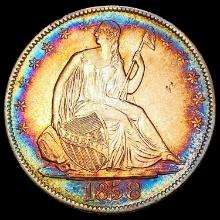 1858-O Seated Liberty Half Dollar CLOSELY UNCIRCUL