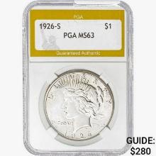 1926-S Silver Peace Dollar PGA MS63