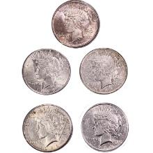 1925-1934 Better Date and Mint Peace Dollar Set [5