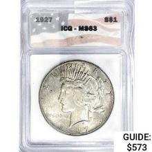 1927 Silver Peace Dollar ICG MS63