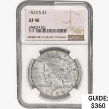 1934-S Silver Peace Dollar NGC XF40