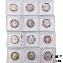 1945-1975 Canada 25 Cent Silver & Clad Lot [22 Coi