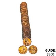 1950 BU 1950-D Lincoln Cent Roll (50 Coins)