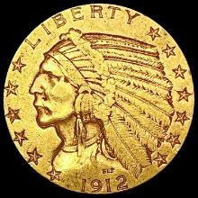 1912-S $5 Gold Half Eagle NEARLY UNCIRCULATED