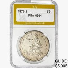 1878-S Silver Trade Dollar PGA MS64