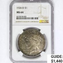 1926-D Silver Peace Dollar NGC MS64