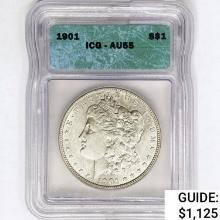 1901 Morgan Silver Dollar ICG AU55