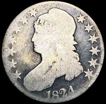 1824 Capped Bust Half Dollar NICELY CIRCULATED