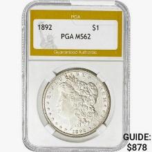 1892 Morgan Silver Dollar PGA MS62