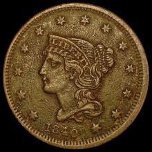 1840 Braided Hair Large Cent LIGHTLY CIRCULATED