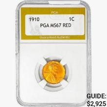 1910 Wheat Cent PGA MS67 RED