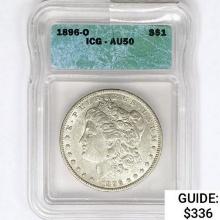 1896-O Morgan Silver Dollar ICG AU50