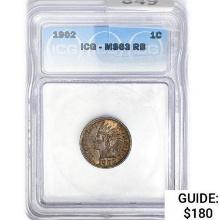 1902 Indian Head Cent ICG MS63 RB