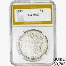 1893 Morgan Silver Dollar PGA MS63