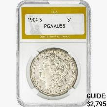 1904-S Morgan Silver Dollar PGA AU55