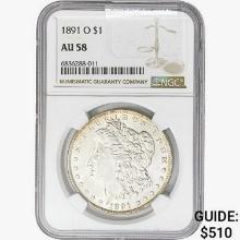 1891-O Morgan Silver Dollar NGC AU58